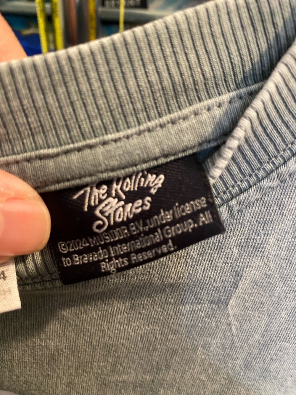 Zara Gray Rolling Stones Tongue Graphic Tee with Red Logo - Picture 3 of 4